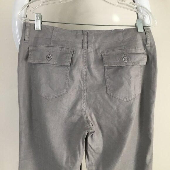 LEVEL 99 Anthropologie Gray/Gravity Textured Linen Blend Button Fly Pant - Picture 10 of 10